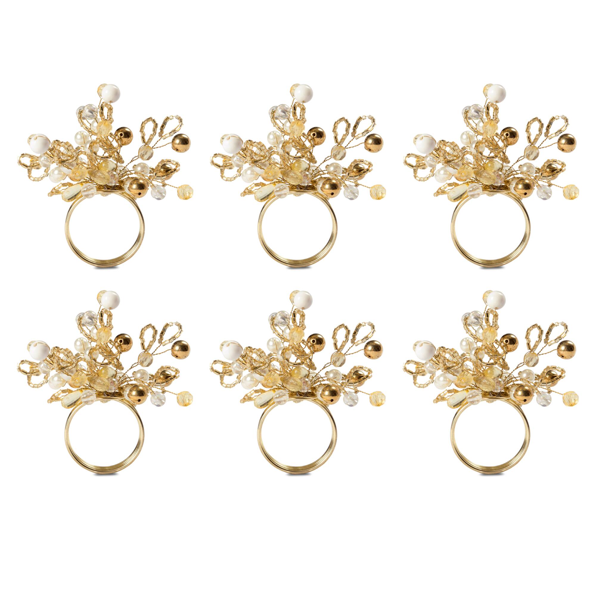 DII® Gold Multi Bead Napkin Rings, 6ct.